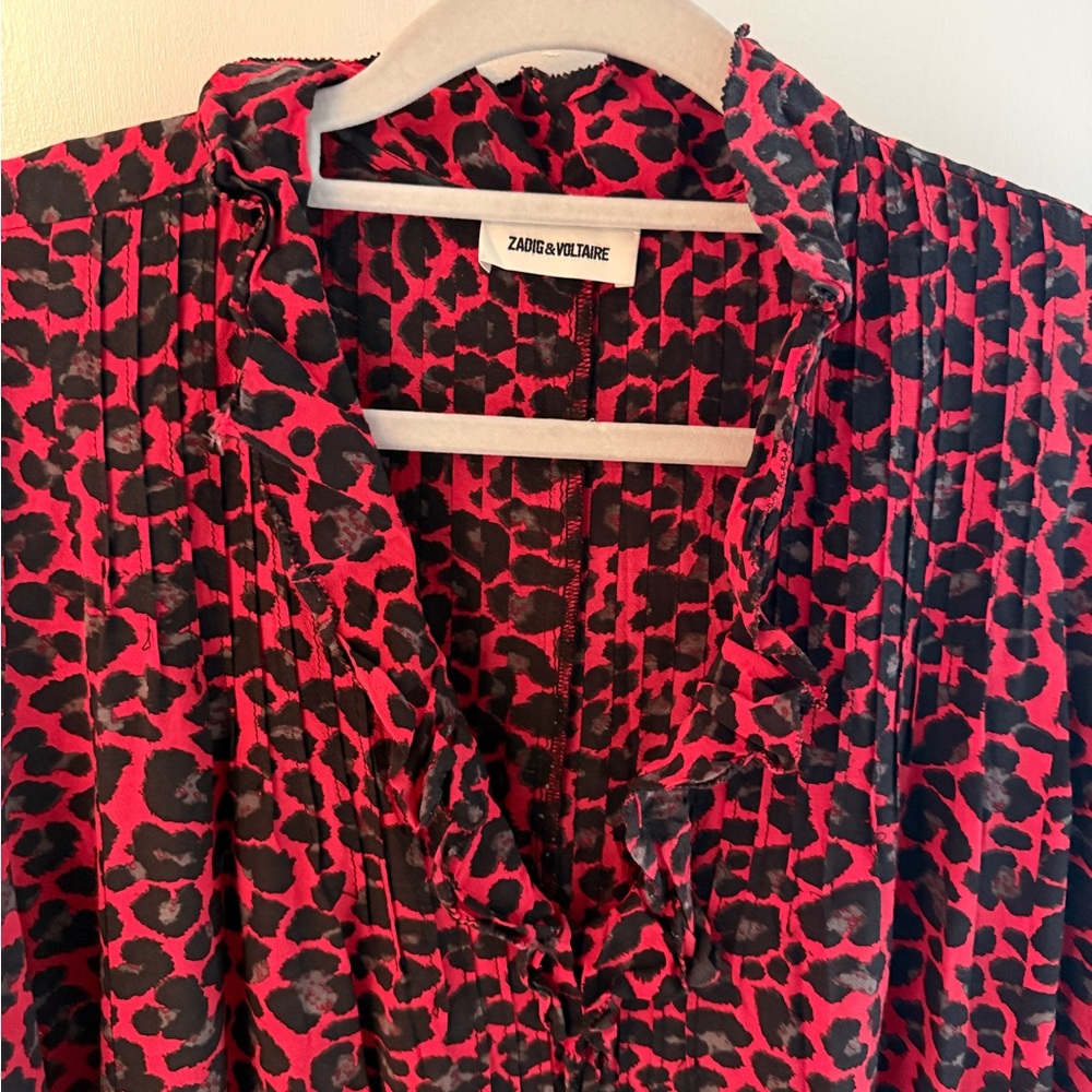 Zadig & Voltaire Red and Black Animal Print dress. 10